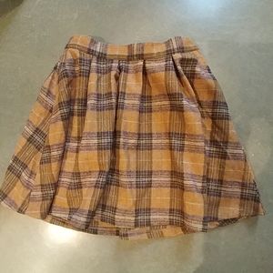 ModCloth Brown Plaid Skirt